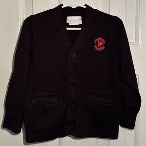 Primrose Uniform Navy Button Front Cardigan. Y2XS. EUC.